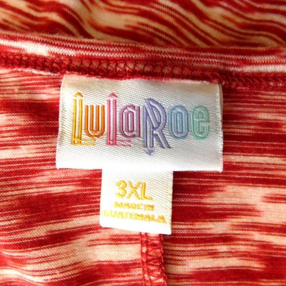 LulaRoe Red White Carly Dress Size 3XL - Picture 7 of 8